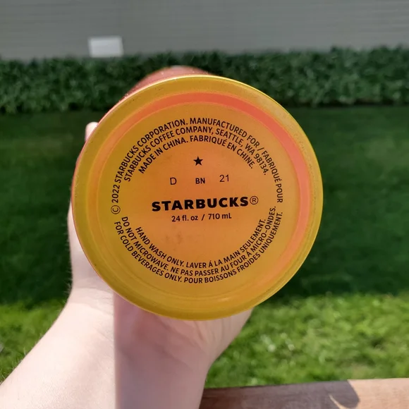 Starbucks 2022 Summer Mango Orange/Pink Ombre 24fl. Oz - Picture 5 of 10